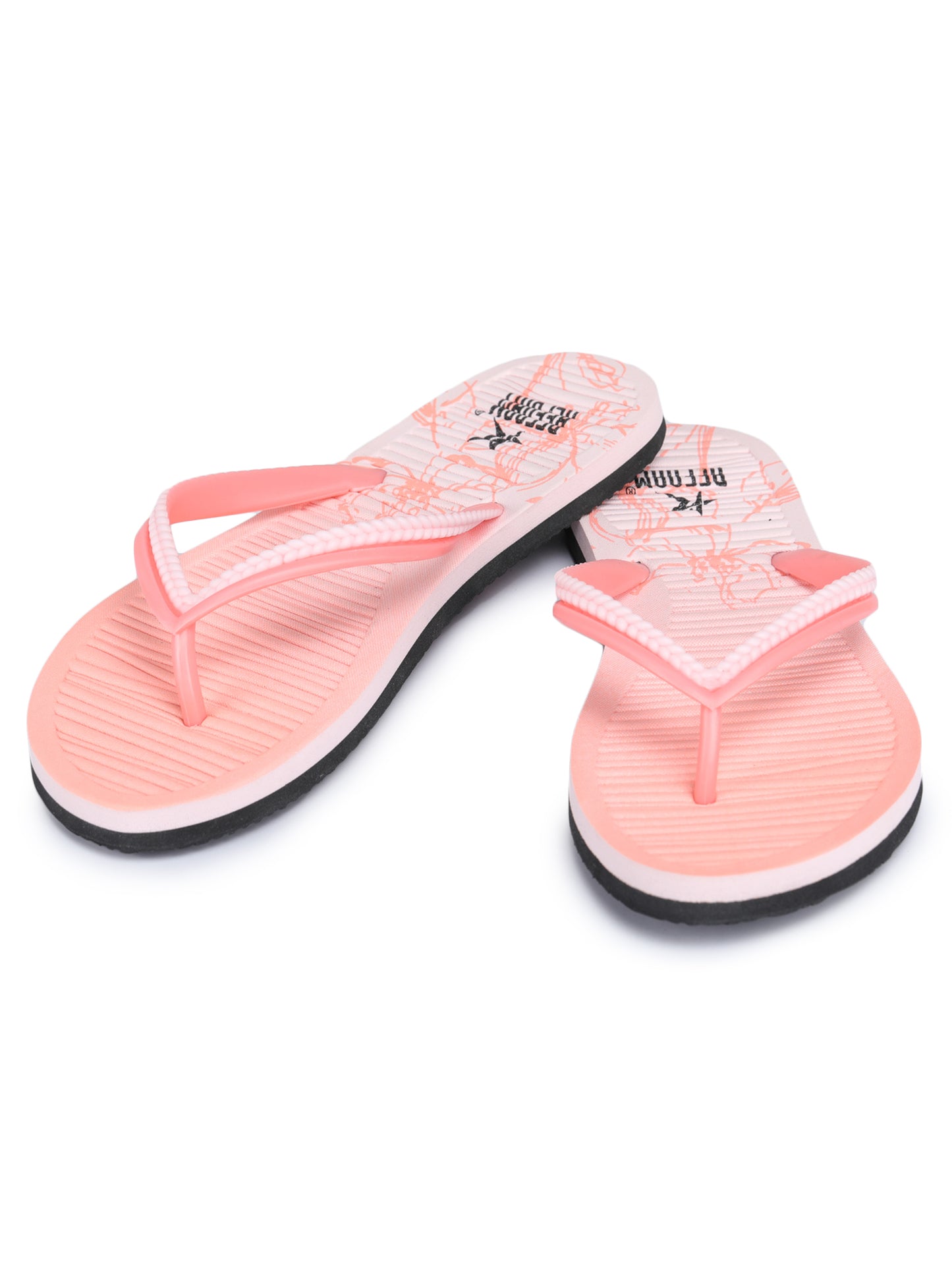 Pink Solid Rubber Slip On Casual Slippers For Women