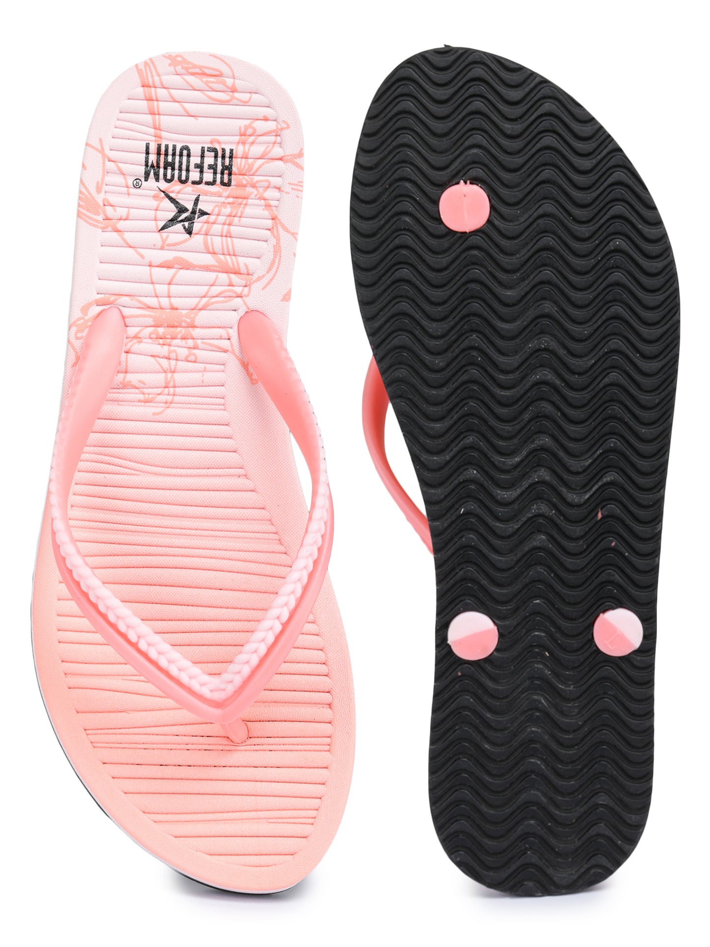 Pink Solid Rubber Slip On Casual Slippers For Women