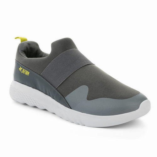 Load image into Gallery viewer, Grey Solid Textile Slip On Running Sport Shoes For Men
