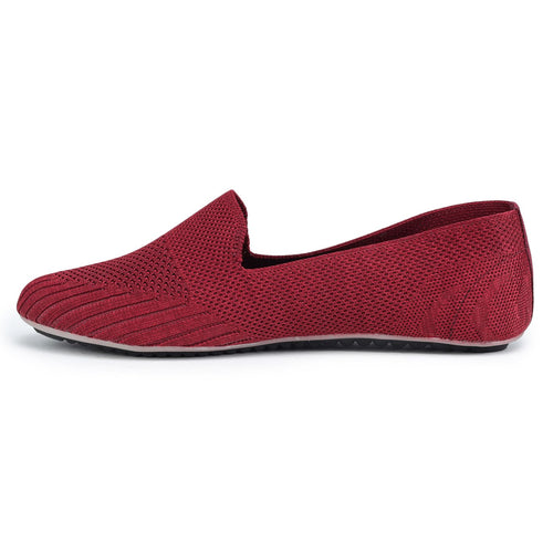 Load image into Gallery viewer, Maroon Solid Textile Slip On Casual Bellies for Women
