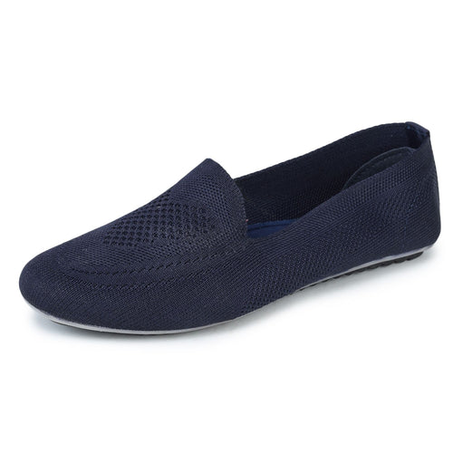 Load image into Gallery viewer, Blue Solid Textile Slip On Casual Bellies for Women
