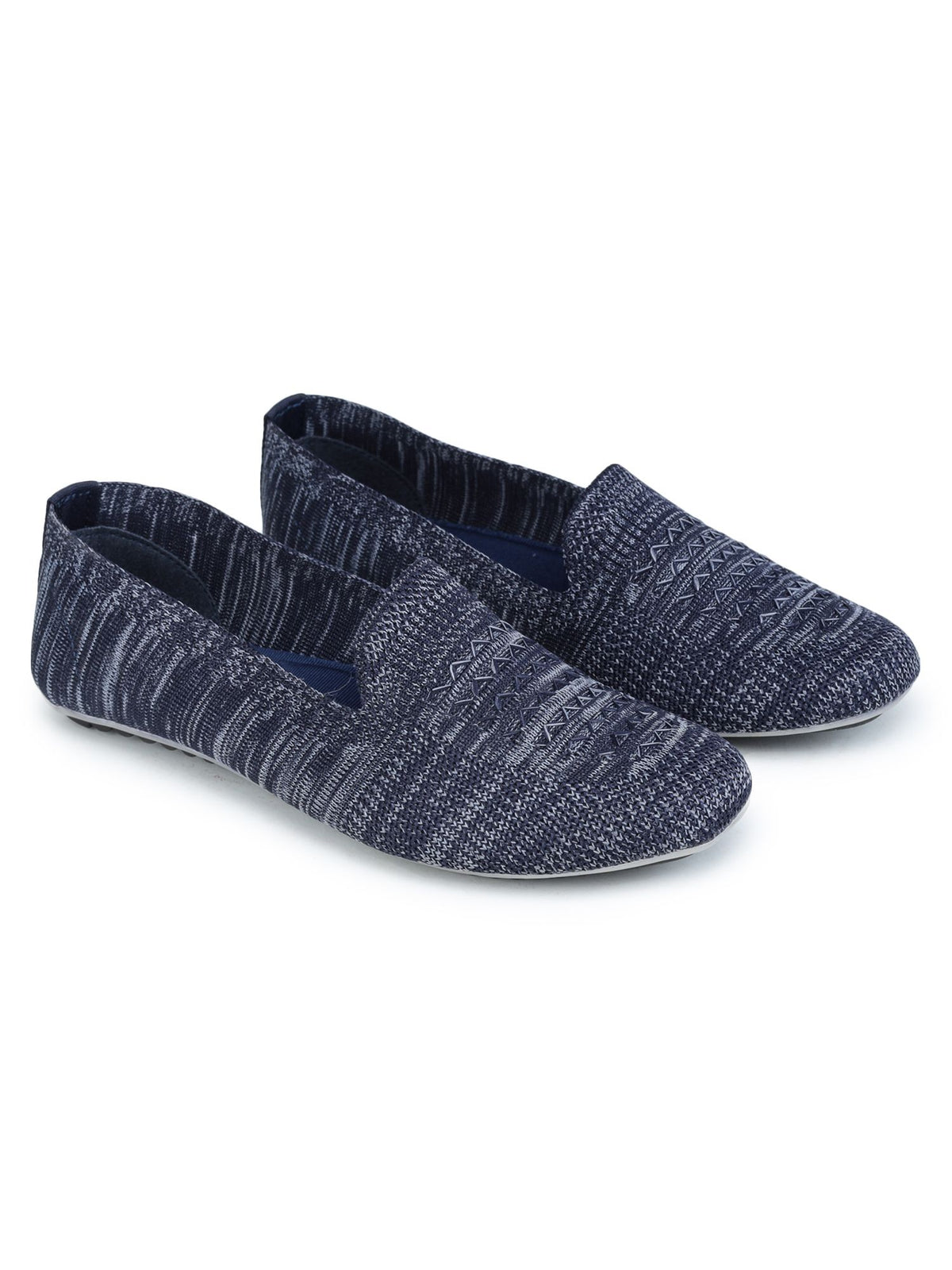 Blue Solid Textile Slip On Casual Bellies for Women