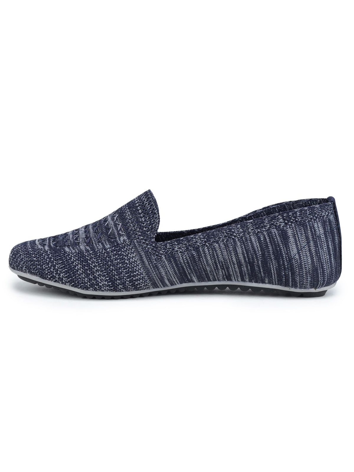 Blue Solid Textile Slip On Casual Bellies for Women