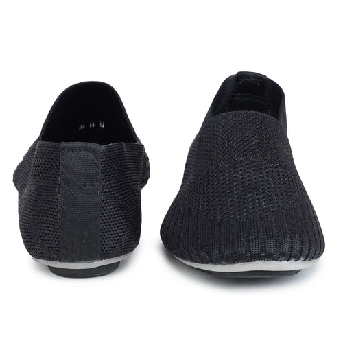 Load image into Gallery viewer, Black Solid Textile Slip On Casual Bellies for Women
