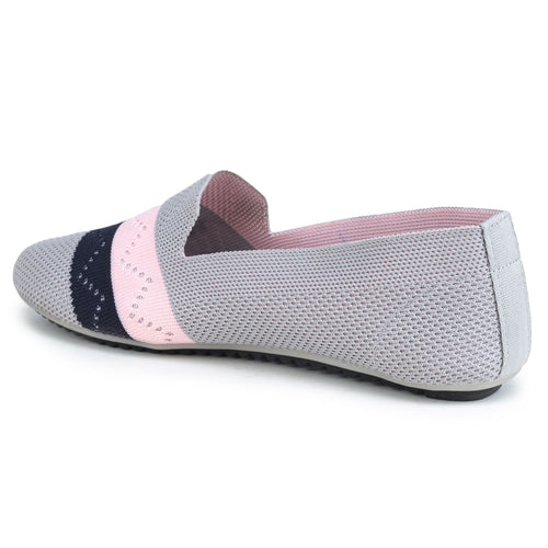 Load image into Gallery viewer, Grey Solid Textile Slip On Casual Bellies for Women
