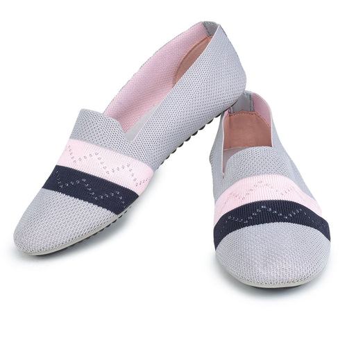 Load image into Gallery viewer, Grey Solid Textile Slip On Casual Bellies for Women
