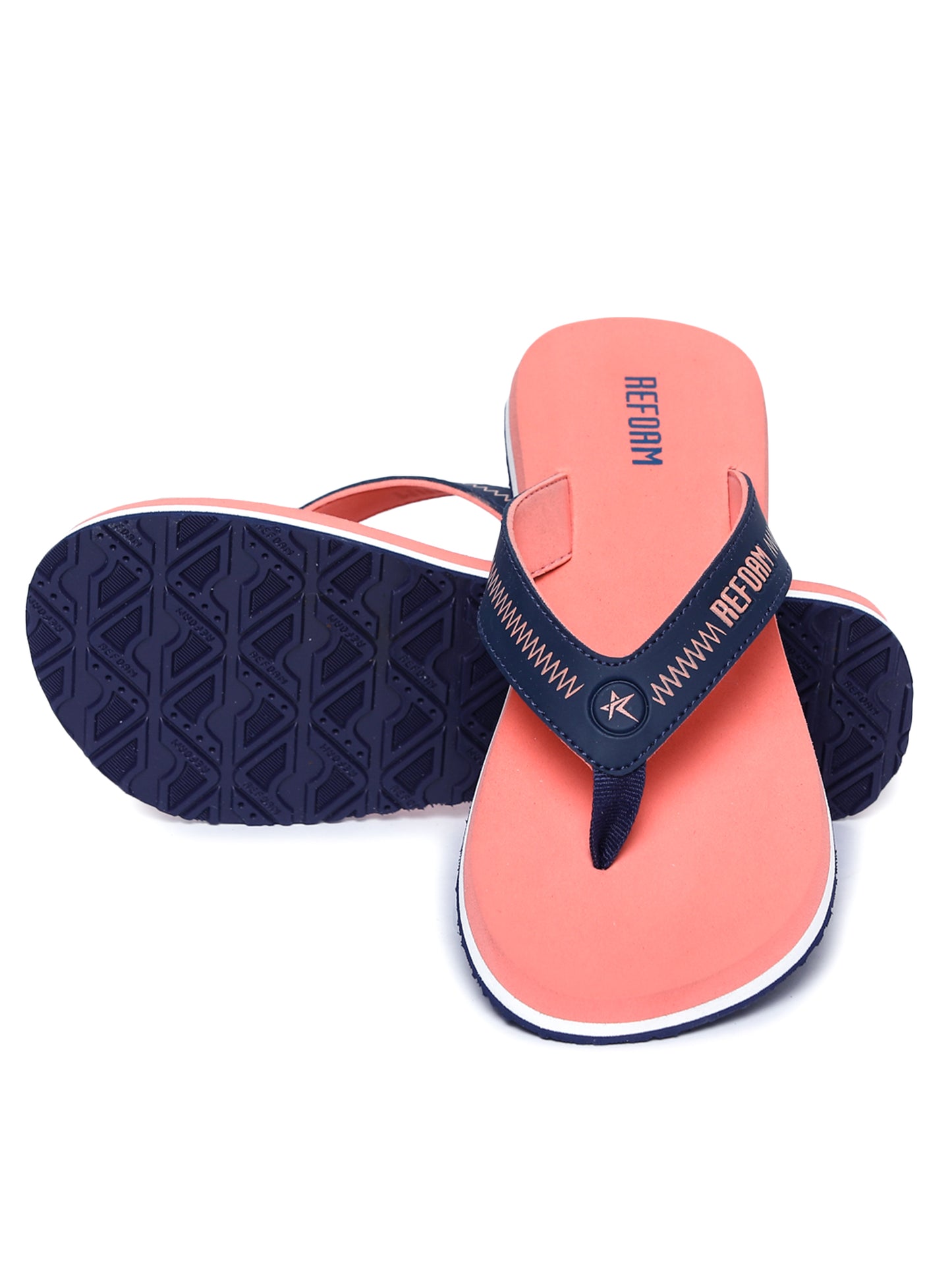 Peach Solid Rubber Slip On Casual Slippers For Women