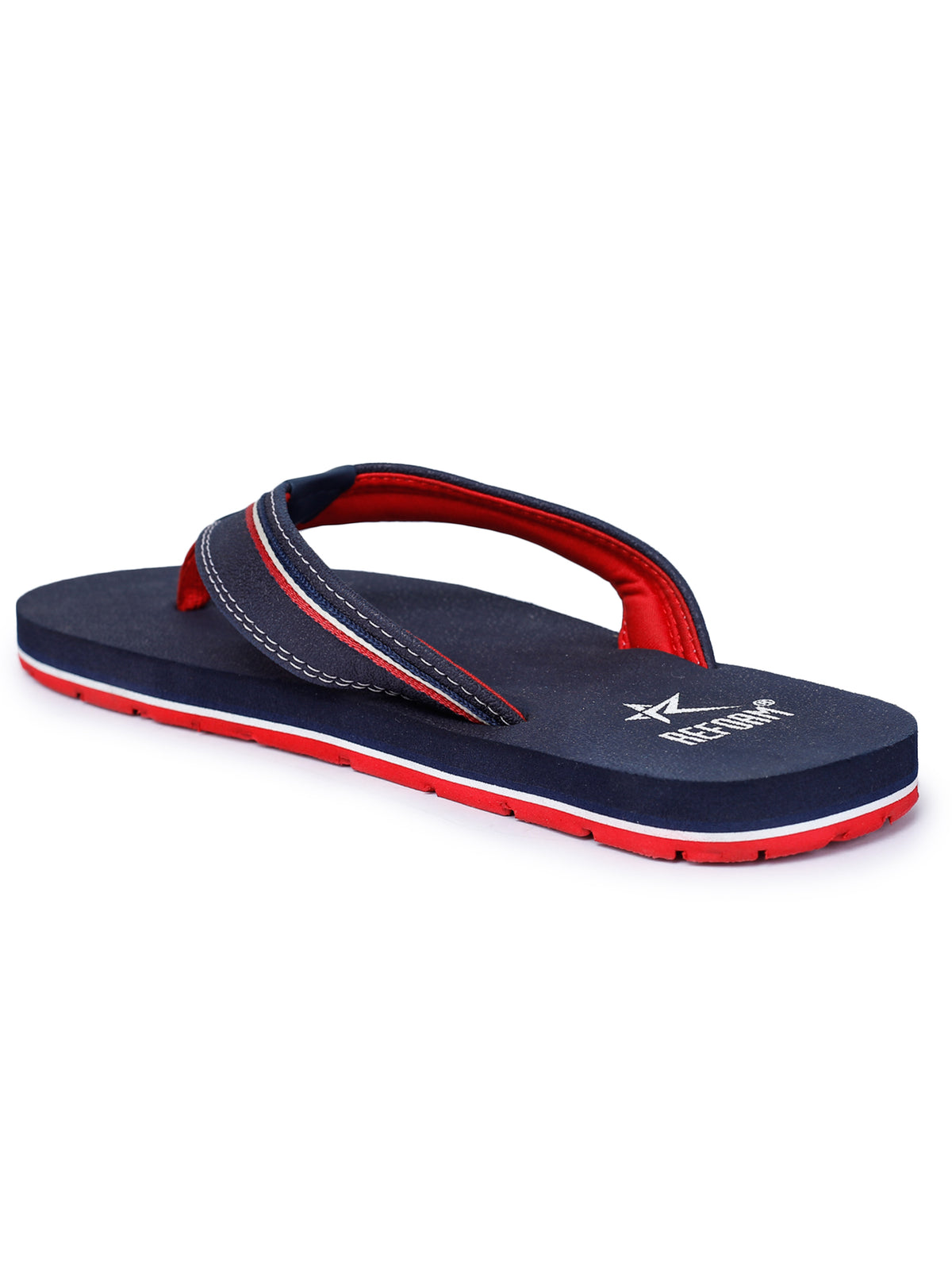 Blue Solid Rubber Slip On Casual Slippers For Men