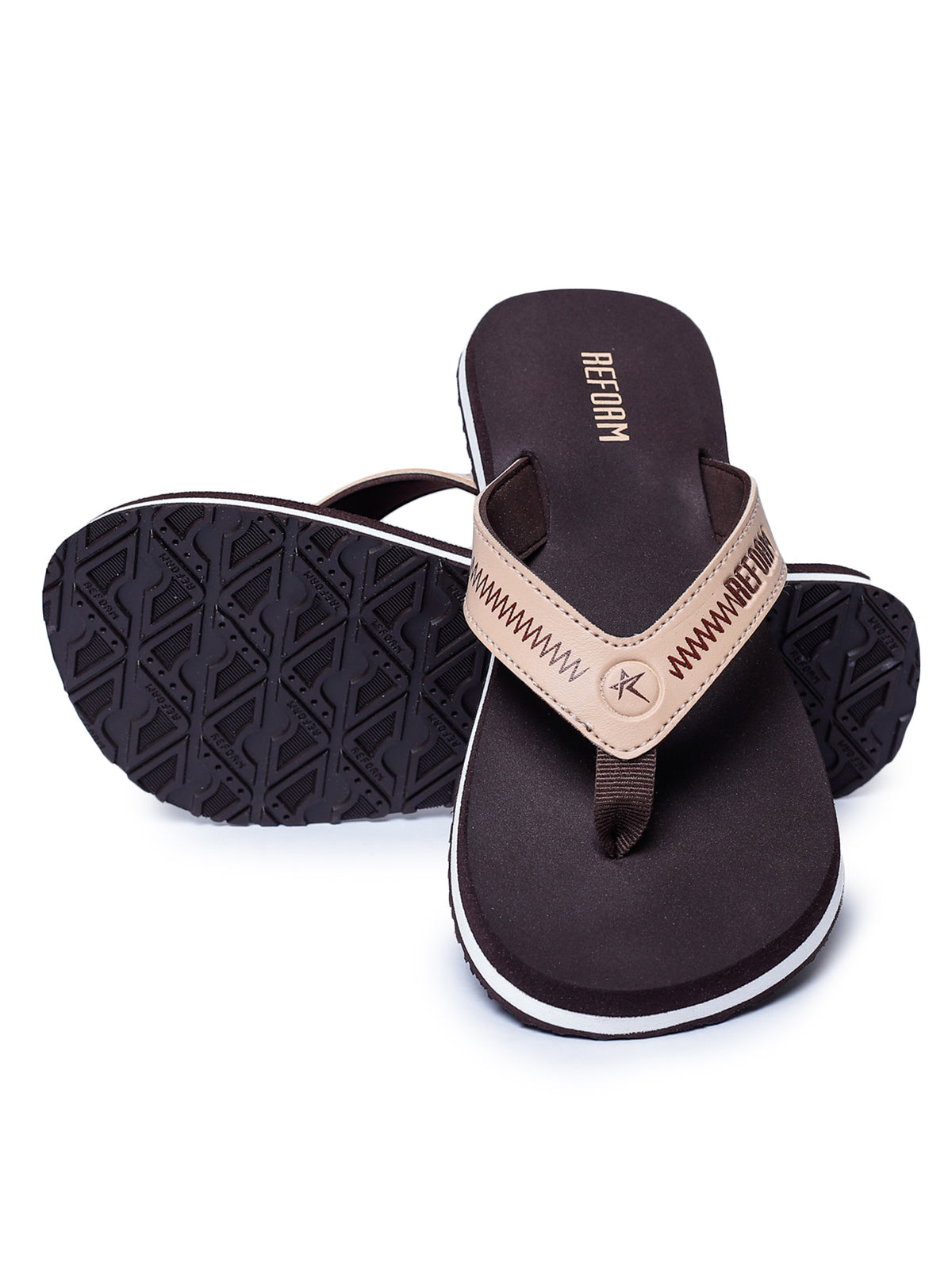 Brown Solid Rubber Slip On Casual Slippers For Women