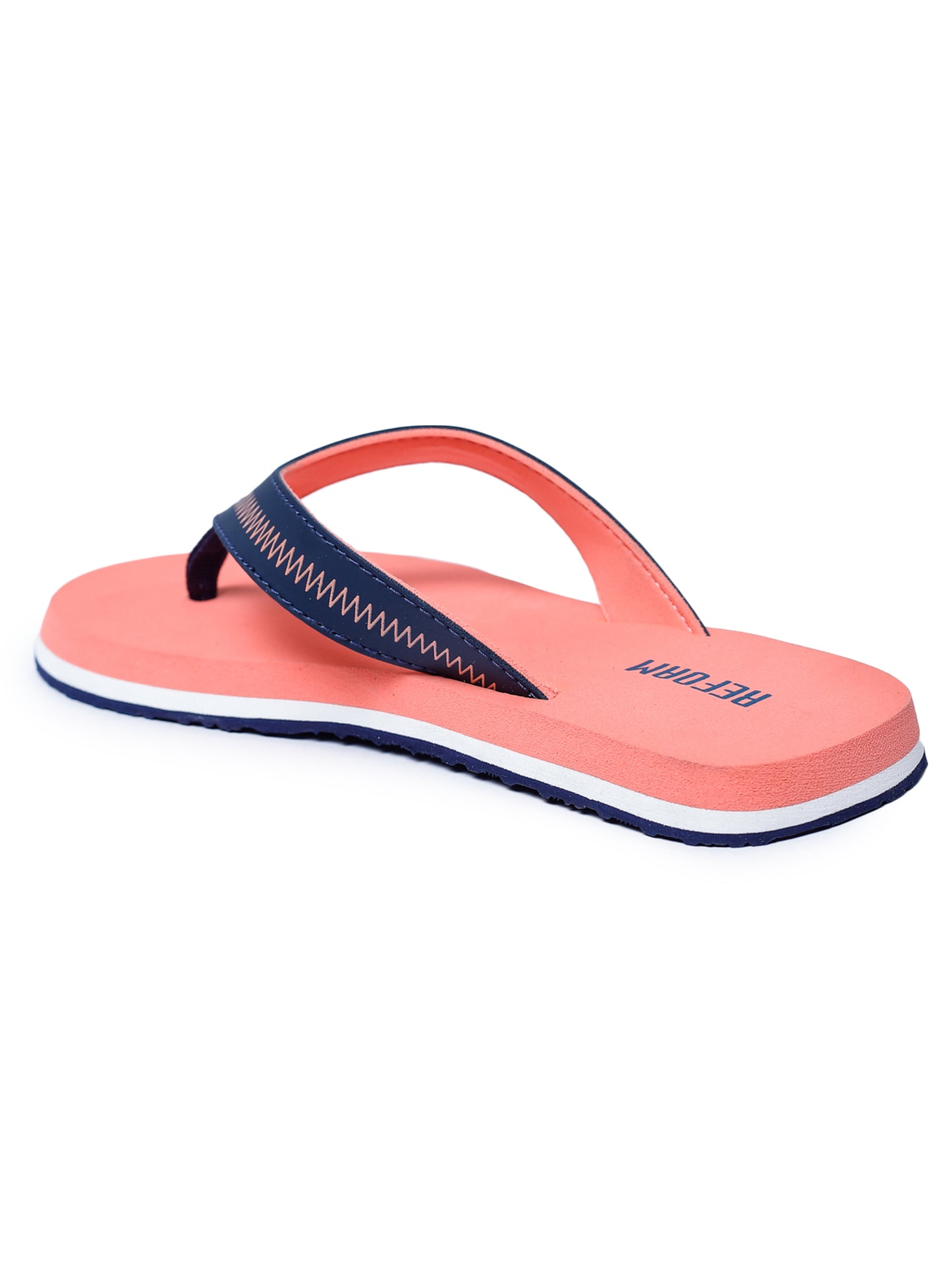 Peach Solid Rubber Slip On Casual Slippers For Women