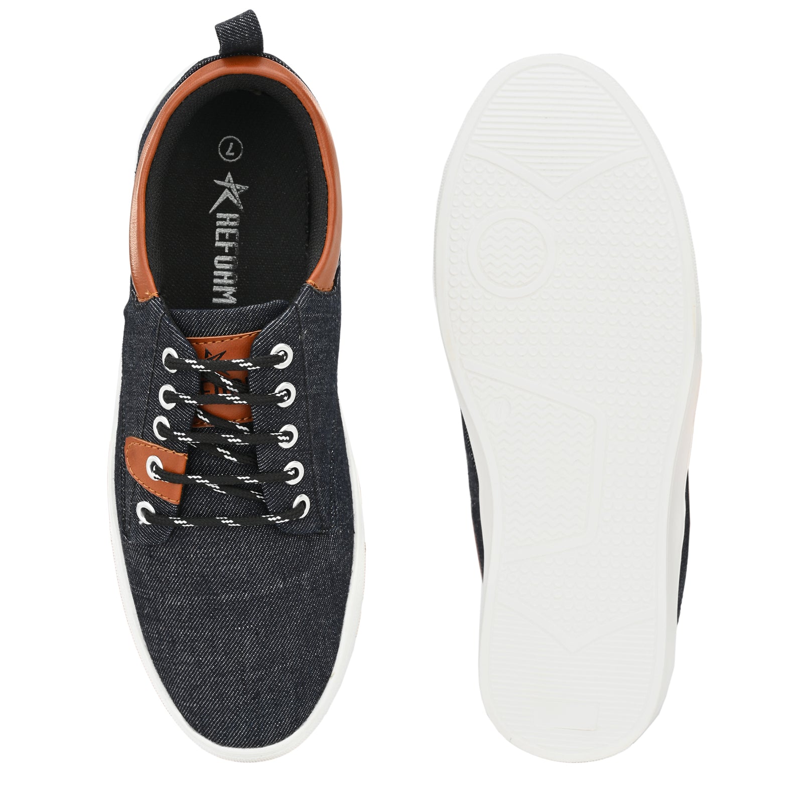 Navy Blue Solid Synthetic Leather Lace Up Lifestyle Casual Shoes For Men