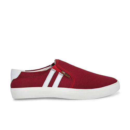 Load image into Gallery viewer, Maroon Solid Canvas Slip On Lifestyle Casual Shoes For Men

