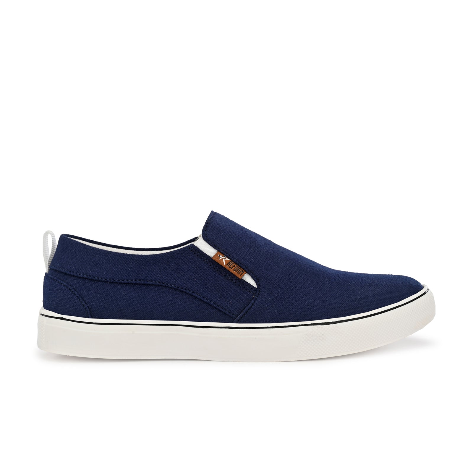 Navy Blue Solid Fabric Slip On Lifestyle Casual Shoes For Men