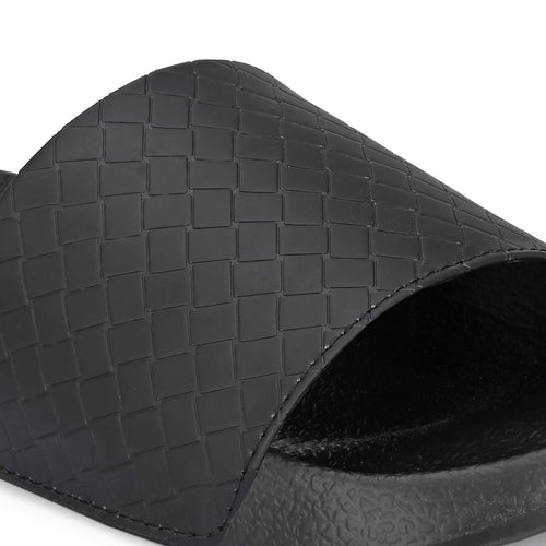 Load image into Gallery viewer, Black Solid EVA Slip On Casual Slippers For Men
