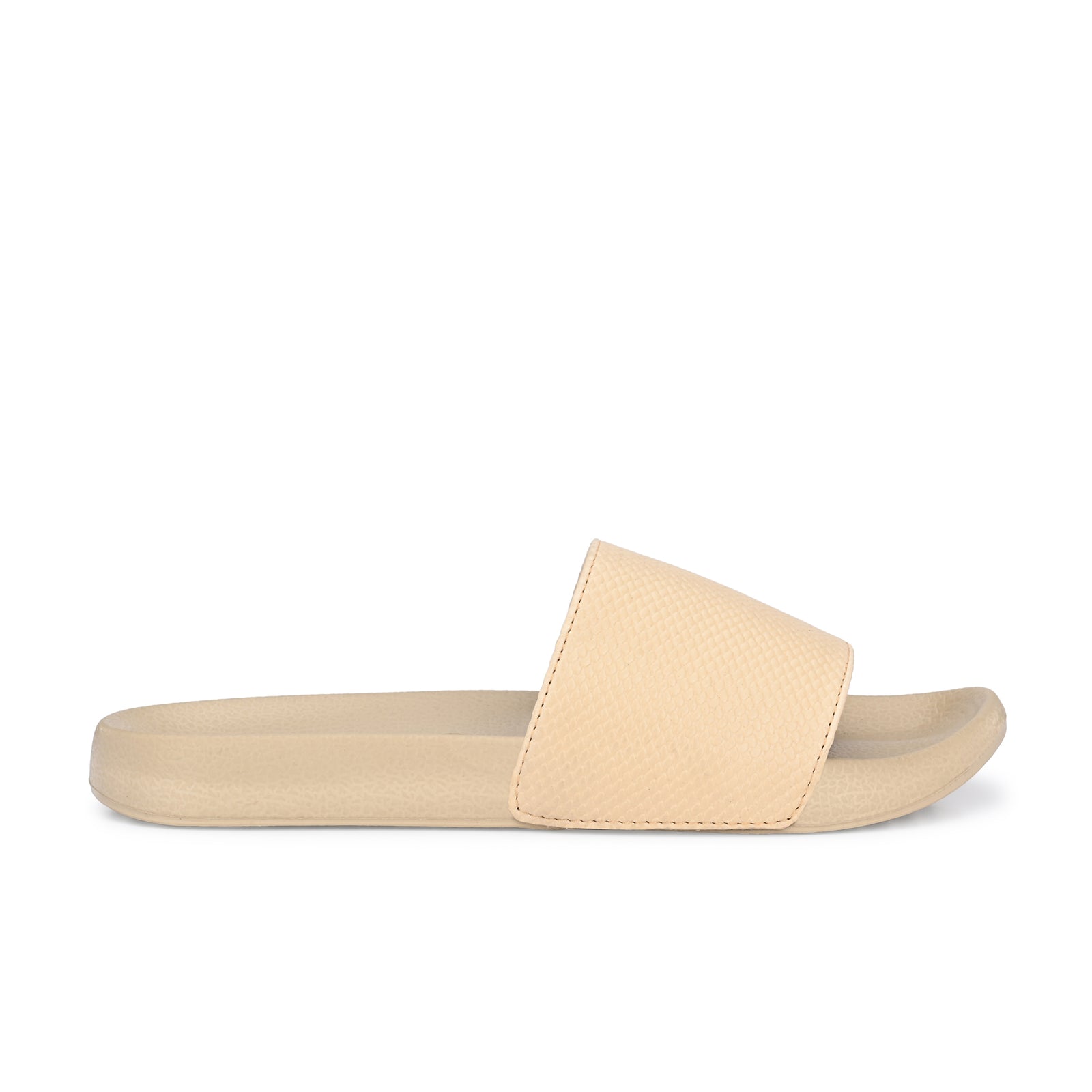 Beige Solid EVA Slip On Casual Slippers For Men