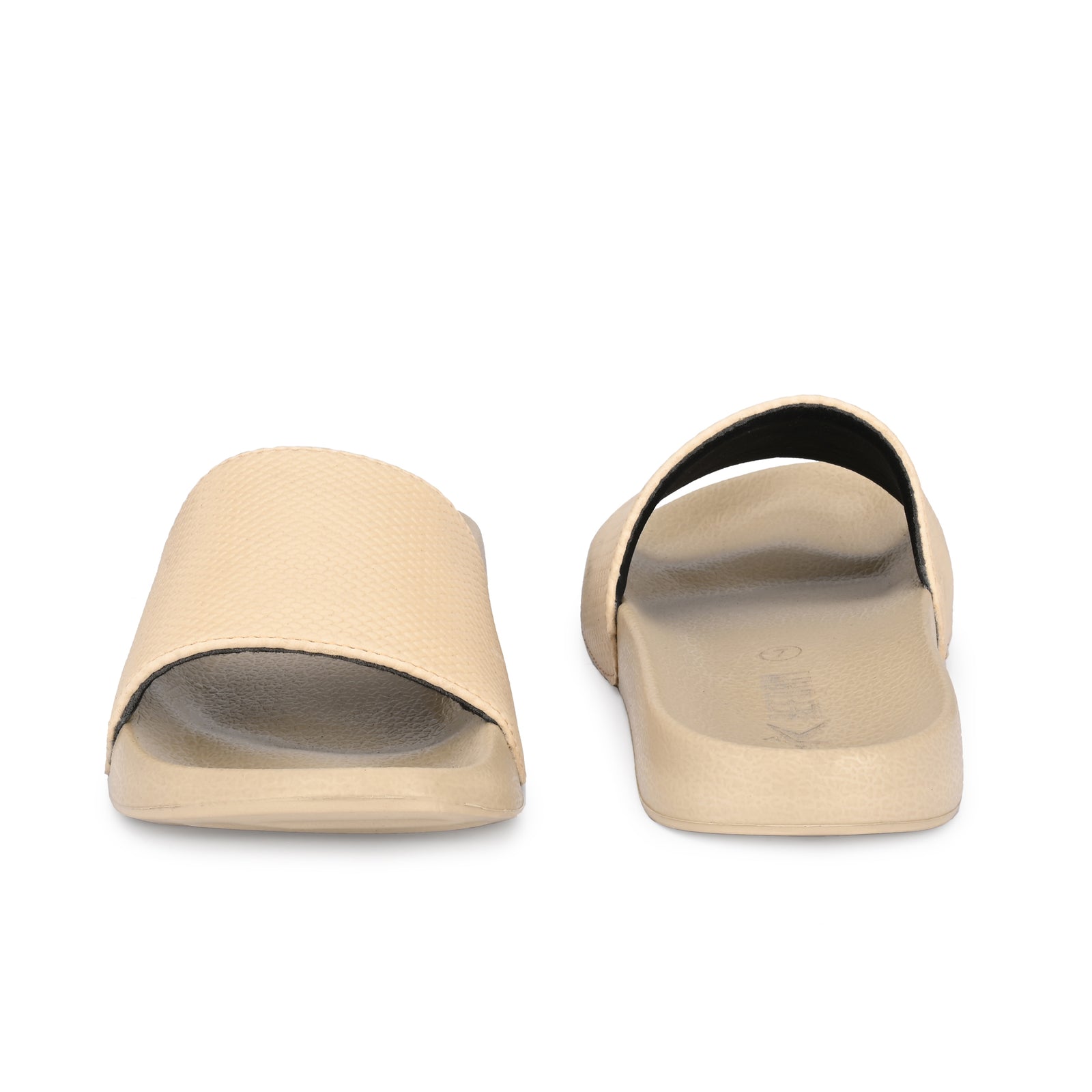 Beige Solid EVA Slip On Casual Slippers For Men