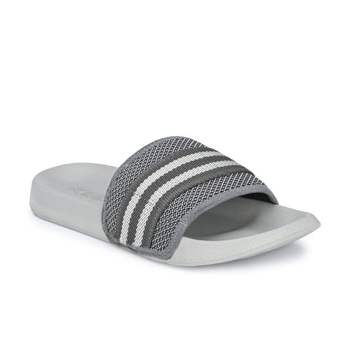 Load image into Gallery viewer, Grey Solid Rubber Slip On Casual Slippers For Men
