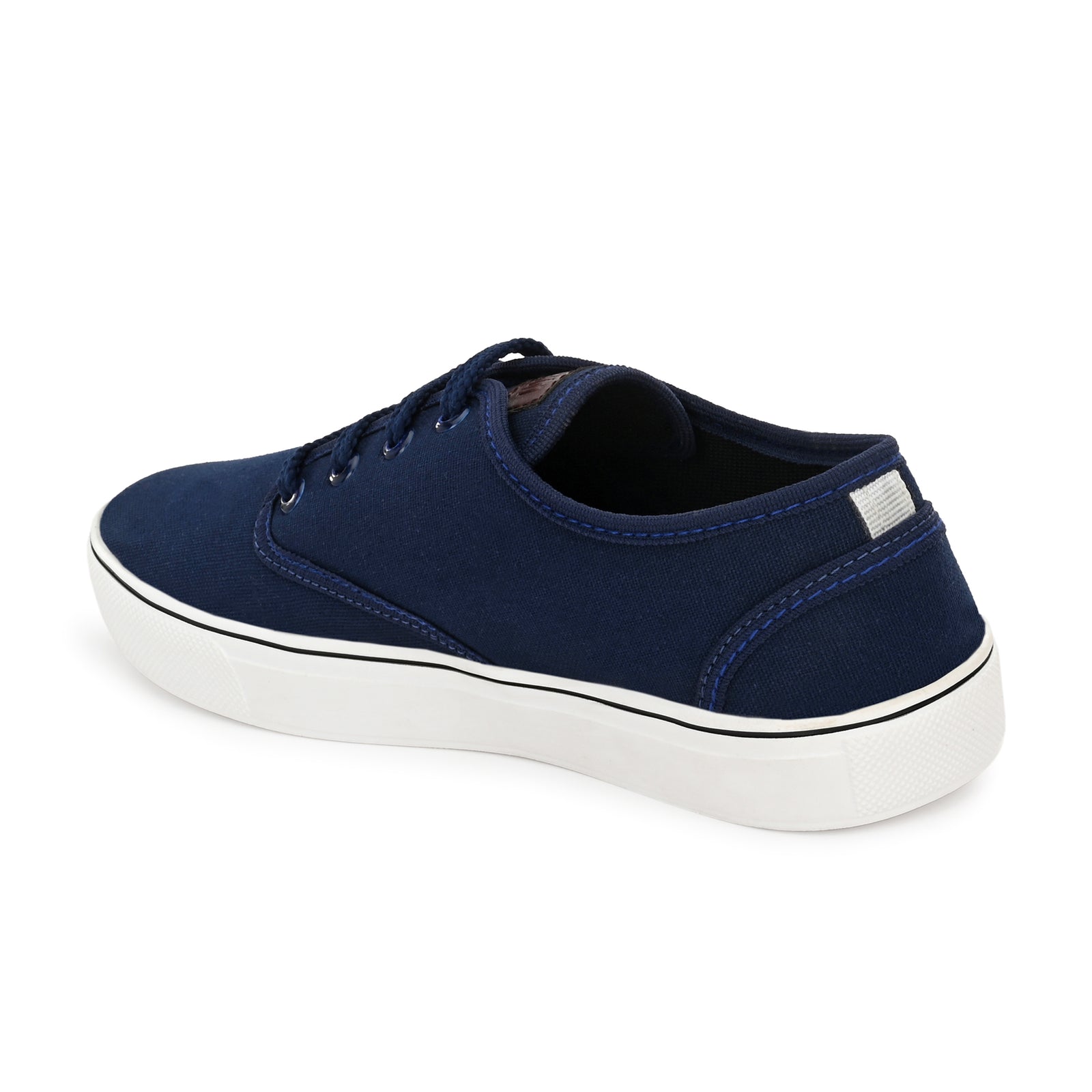 Blue Solid Canvas Lace Up Lifestyle Casual Shoes For Men