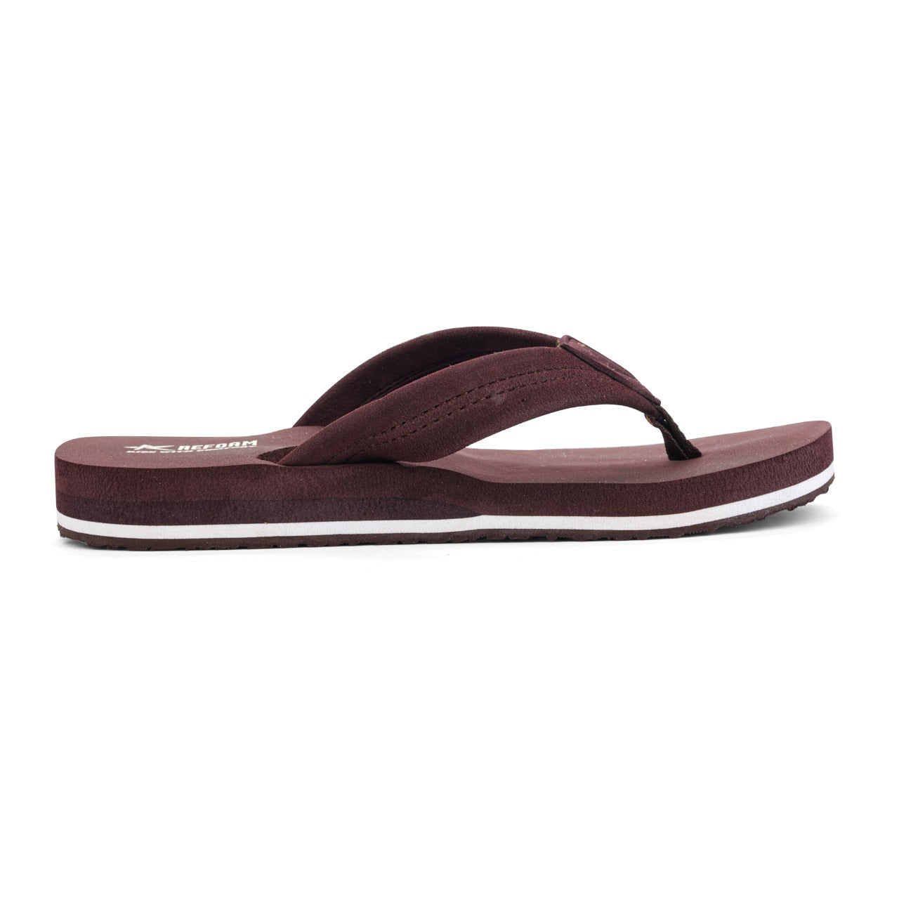 Brown Solid Rubber Slip On Casual Slippers For Men