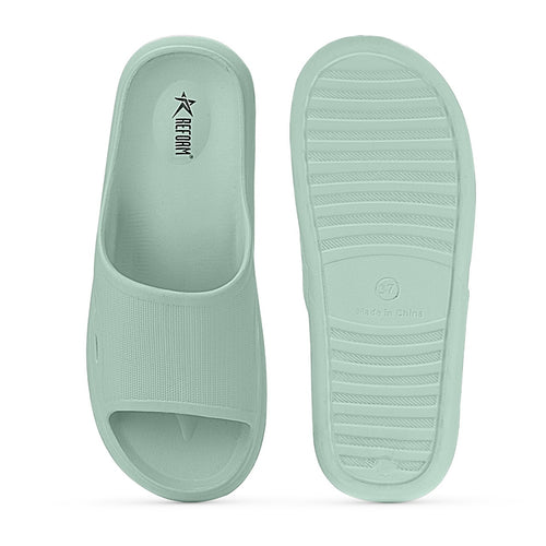 Load image into Gallery viewer, Green Solid Rubber Slip On Casual Slippers For Women
