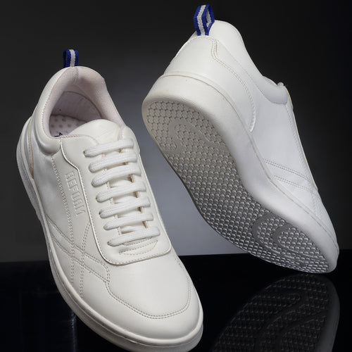 REFOAM Men's White Textile Lace-Up Casual Sneaker Shoes – Refoam