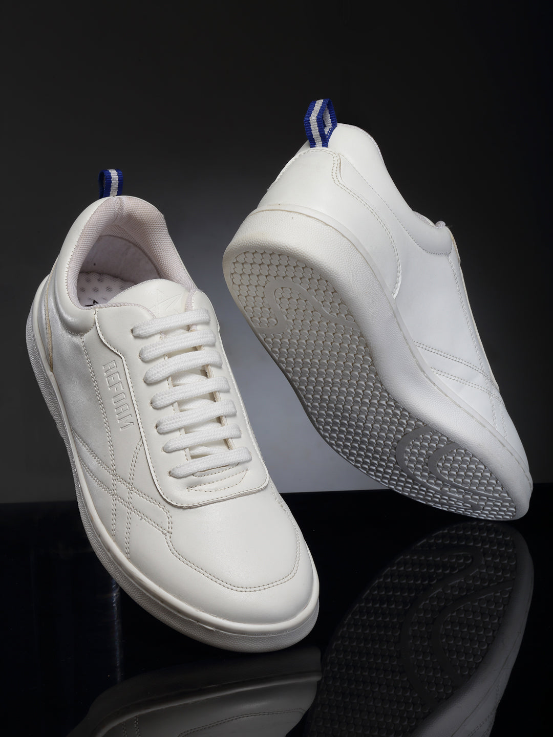 REFOAM Men\'s White Textile Lace-Up Casual Sneaker Shoes – Refoam