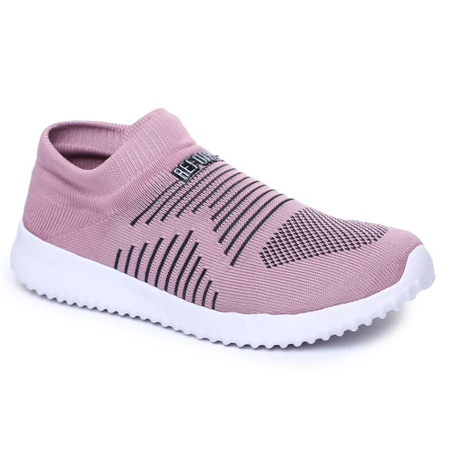 Load image into Gallery viewer, Pink Solid Mesh Slip On Running Sport Shoes For Women
