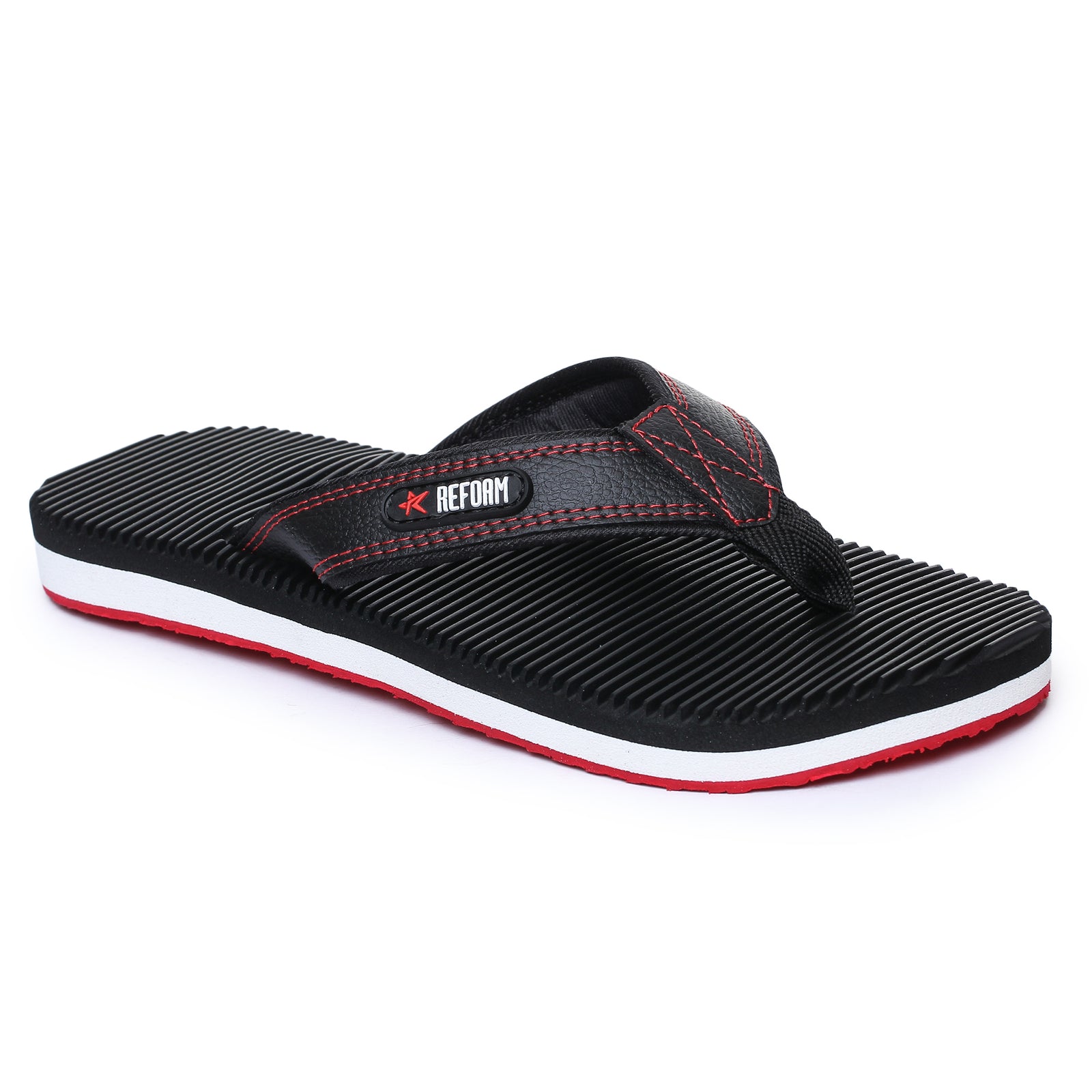 Black Solid Fabric Slip On Casual Slippers For Men