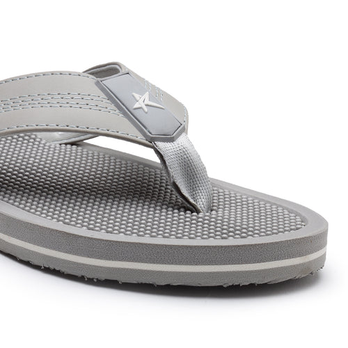 Load image into Gallery viewer, Light Grey Solid Rubber Slip On Casual Slippers For Men
