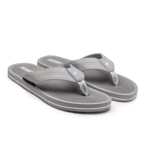 Load image into Gallery viewer, Light Grey Solid Rubber Slip On Casual Slippers For Men
