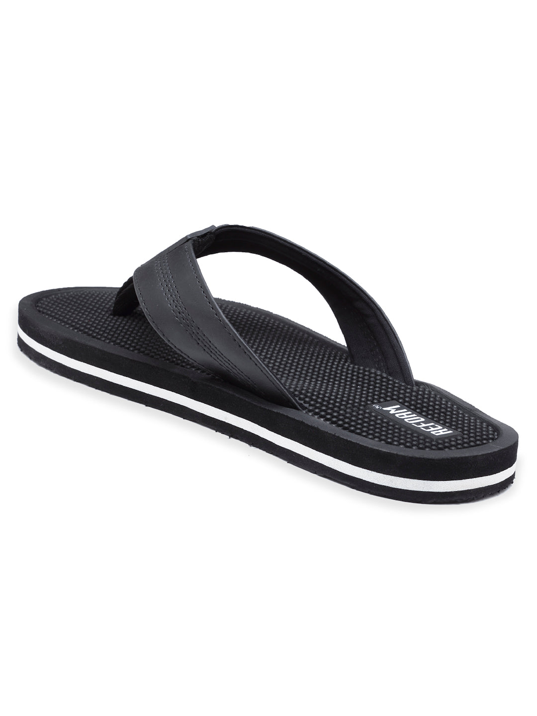 Black Solid EVA Rubber Slip On Casual Slippers For Men