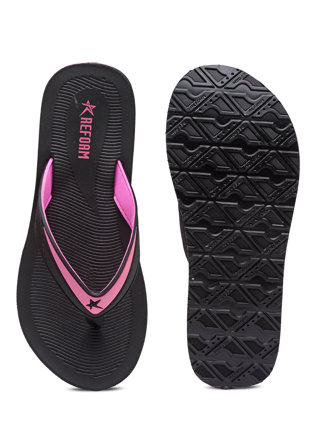Dark Grey & Pink Solid Rubber Slip On Casual Slippers For Women