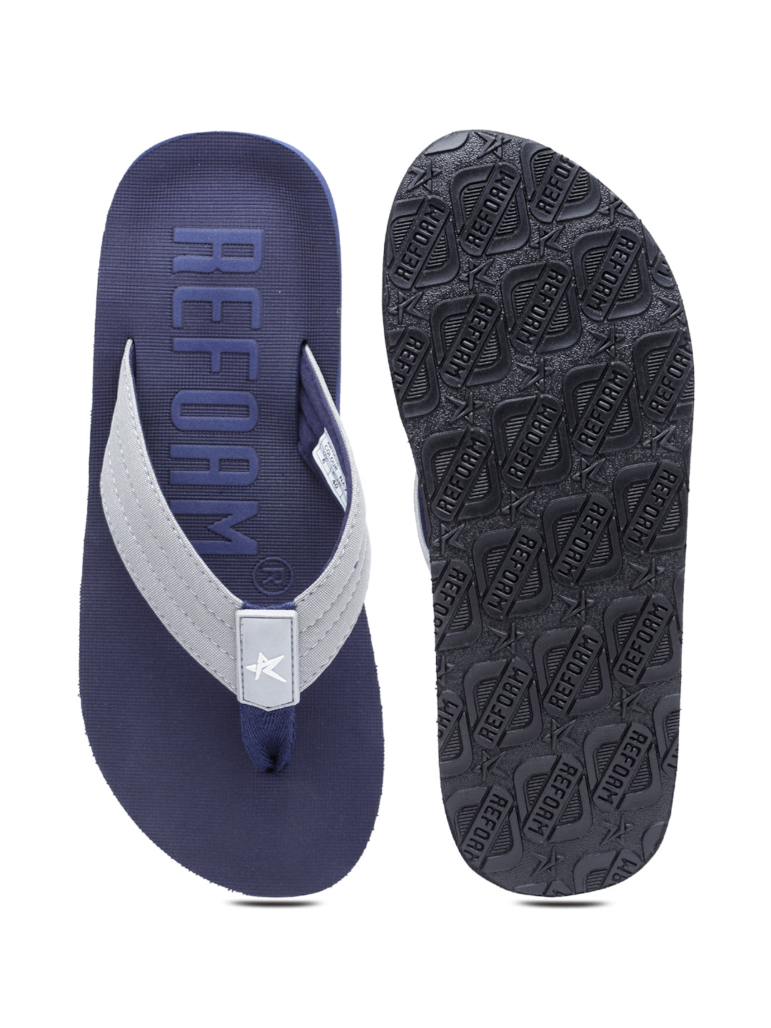 Navy Solid EVA Rubber Slip On Casual Slippers For Men