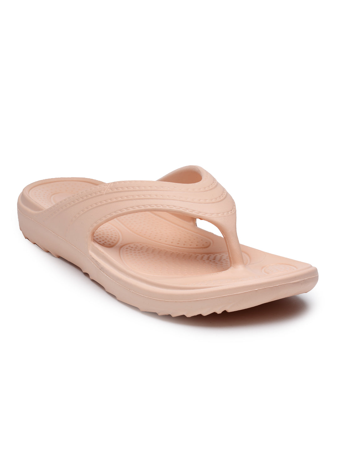 Peach Solid EVA Slip-On Slipper For Women