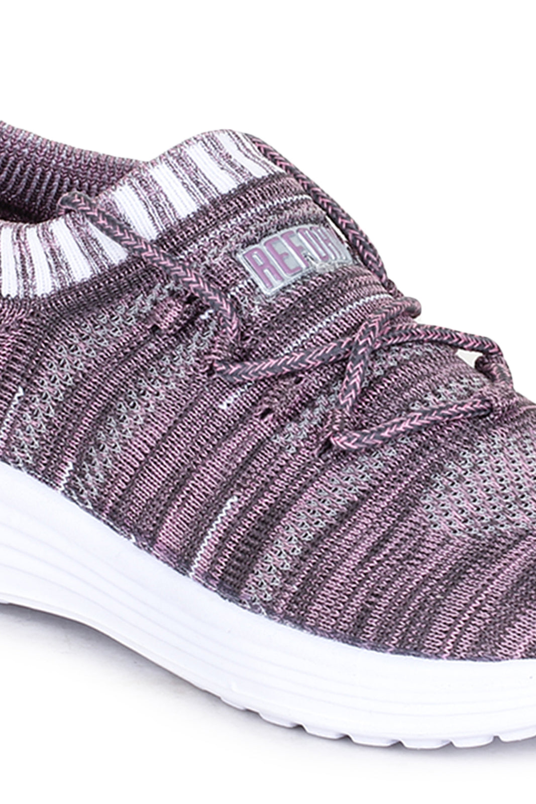 Purple Solid Mesh Lace Up Casual Slippers For Women