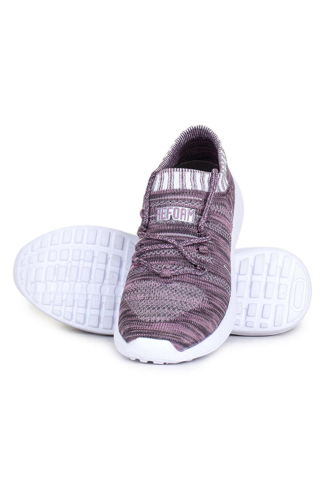 Grey Solid Mesh Lace Up Sports Shoes For Women