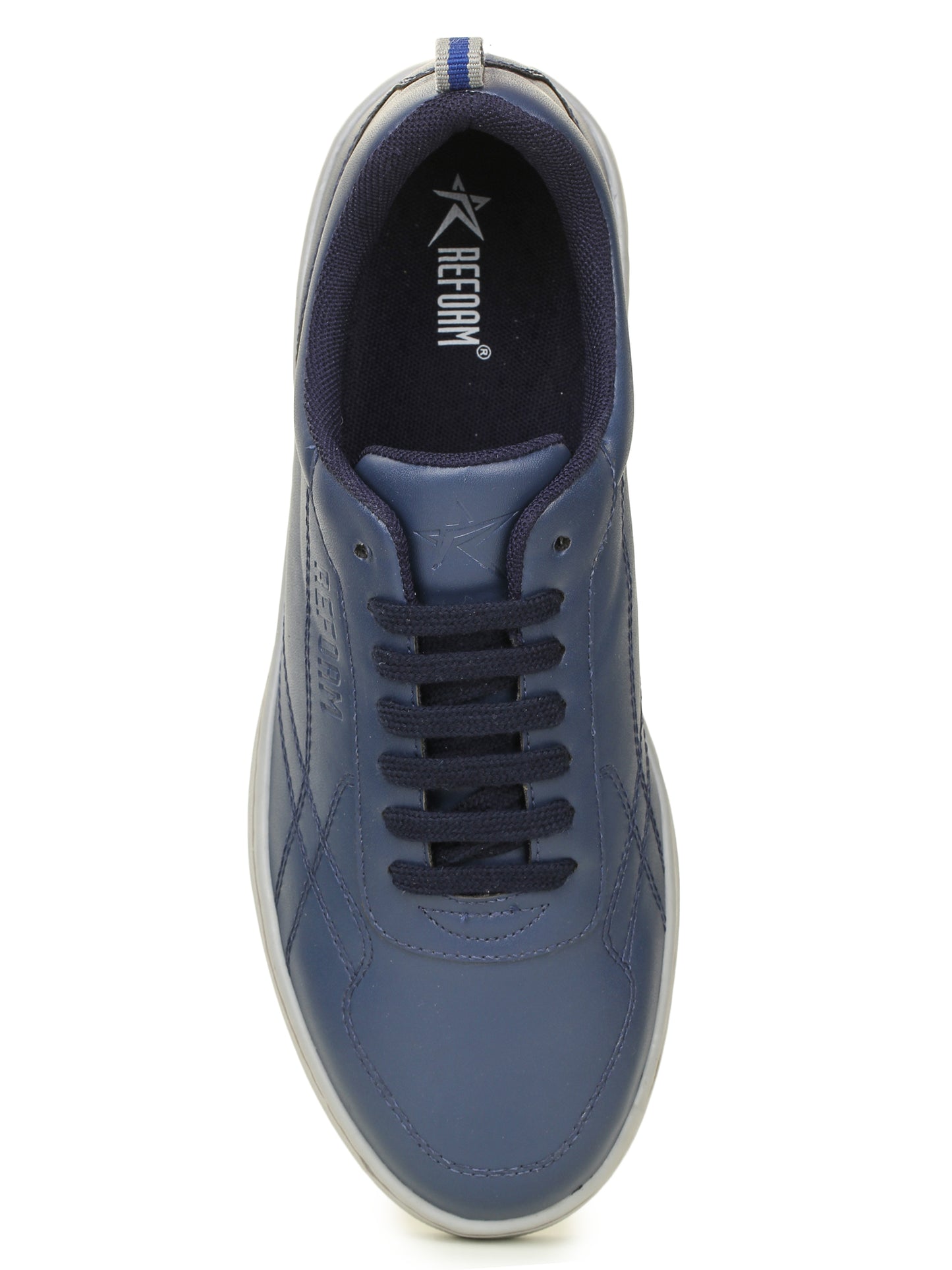 Navy Blue Solid Fabric Lace Up Lifestyle Casual Shoes For Men