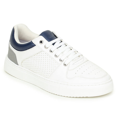 Load image into Gallery viewer, White Solid Fabric Lace Up Lifestyle Casual Shoes For Men
