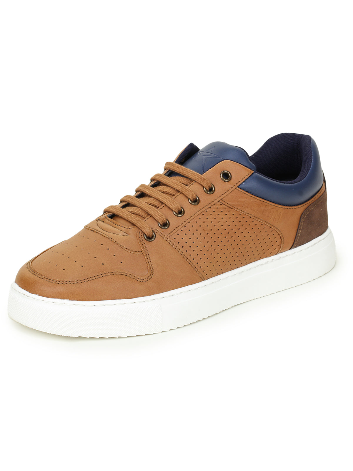 Beige Solid Fabric Lace Up Lifestyle Casual Shoes For Men