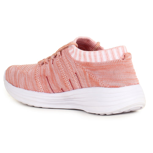 Load image into Gallery viewer, Pink Solid Mesh Lace Up Running Sport Shoes For Women
