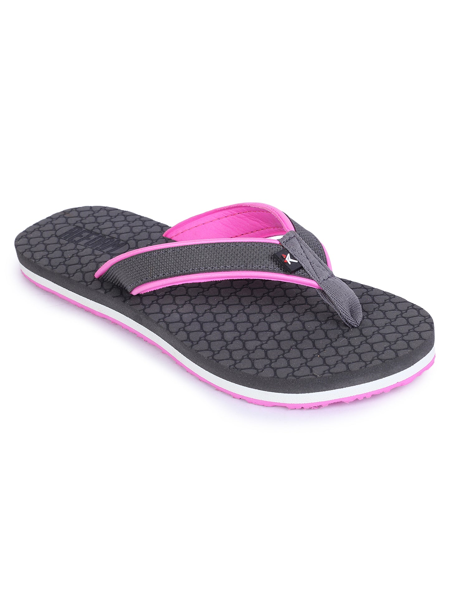 Pink Solid Fabric Slip On Casual Slippers For Women