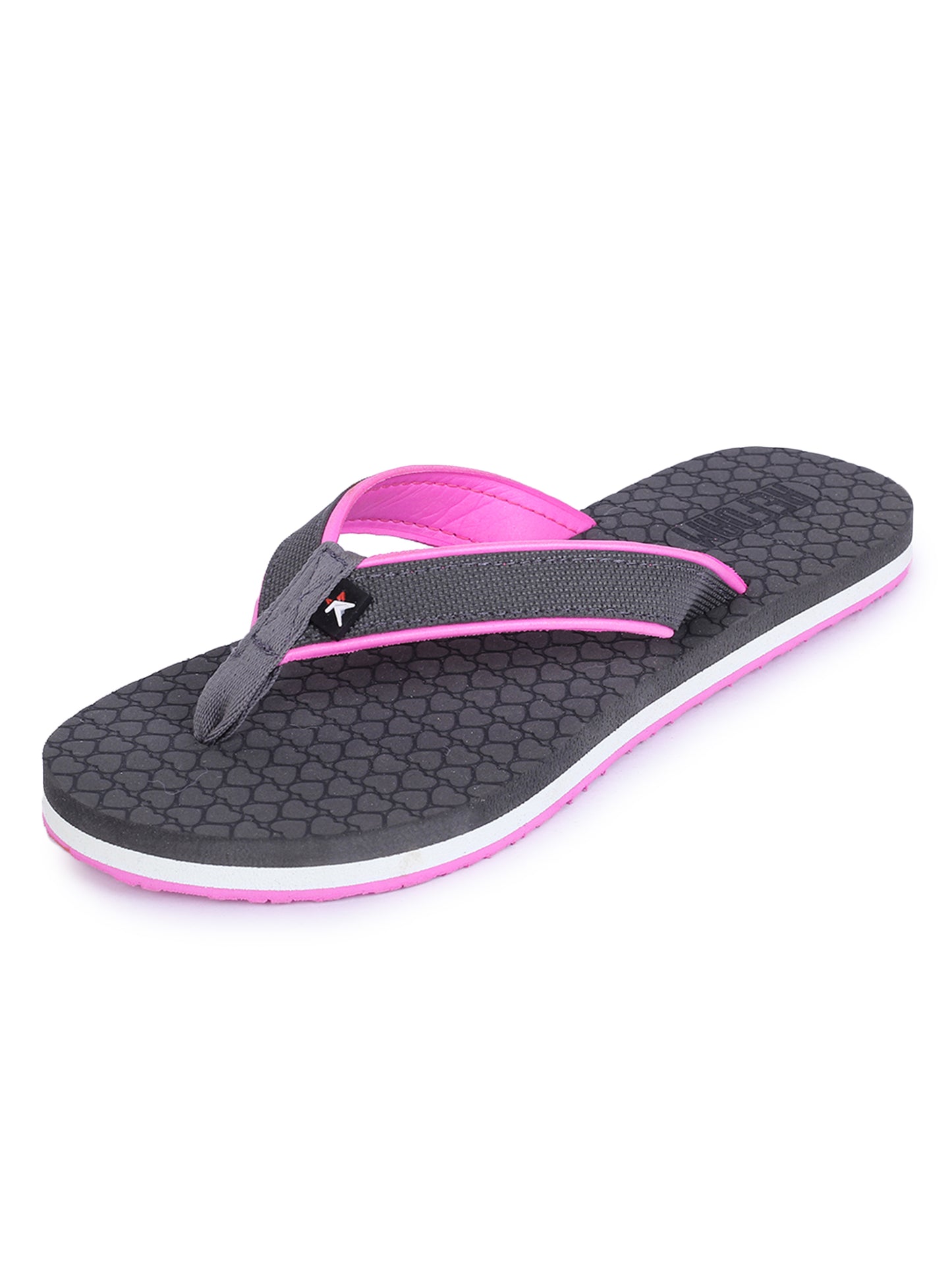 Pink Solid Fabric Slip On Casual Slippers For Women