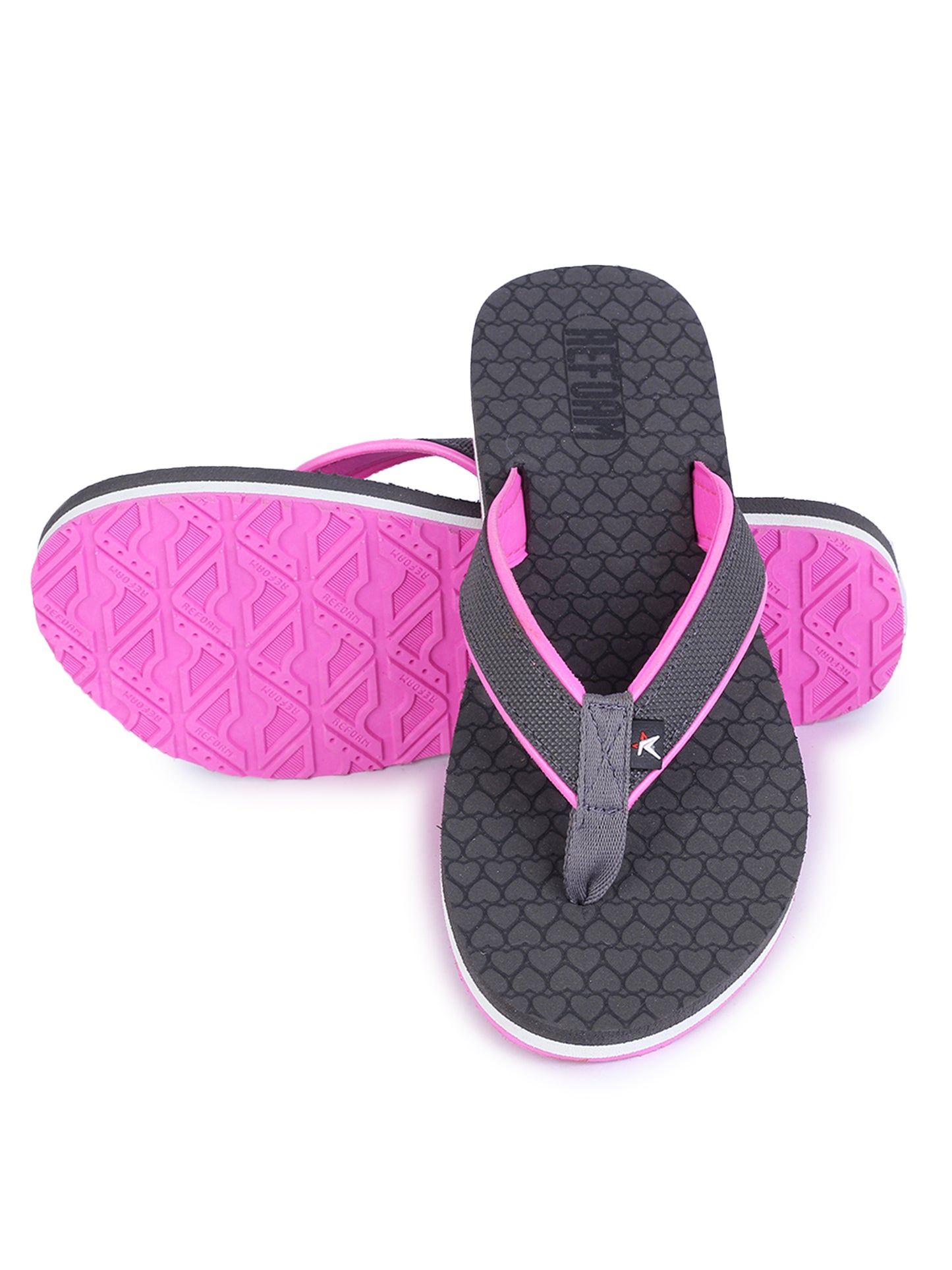 Pink Solid Fabric Slip On Casual Slippers For Women