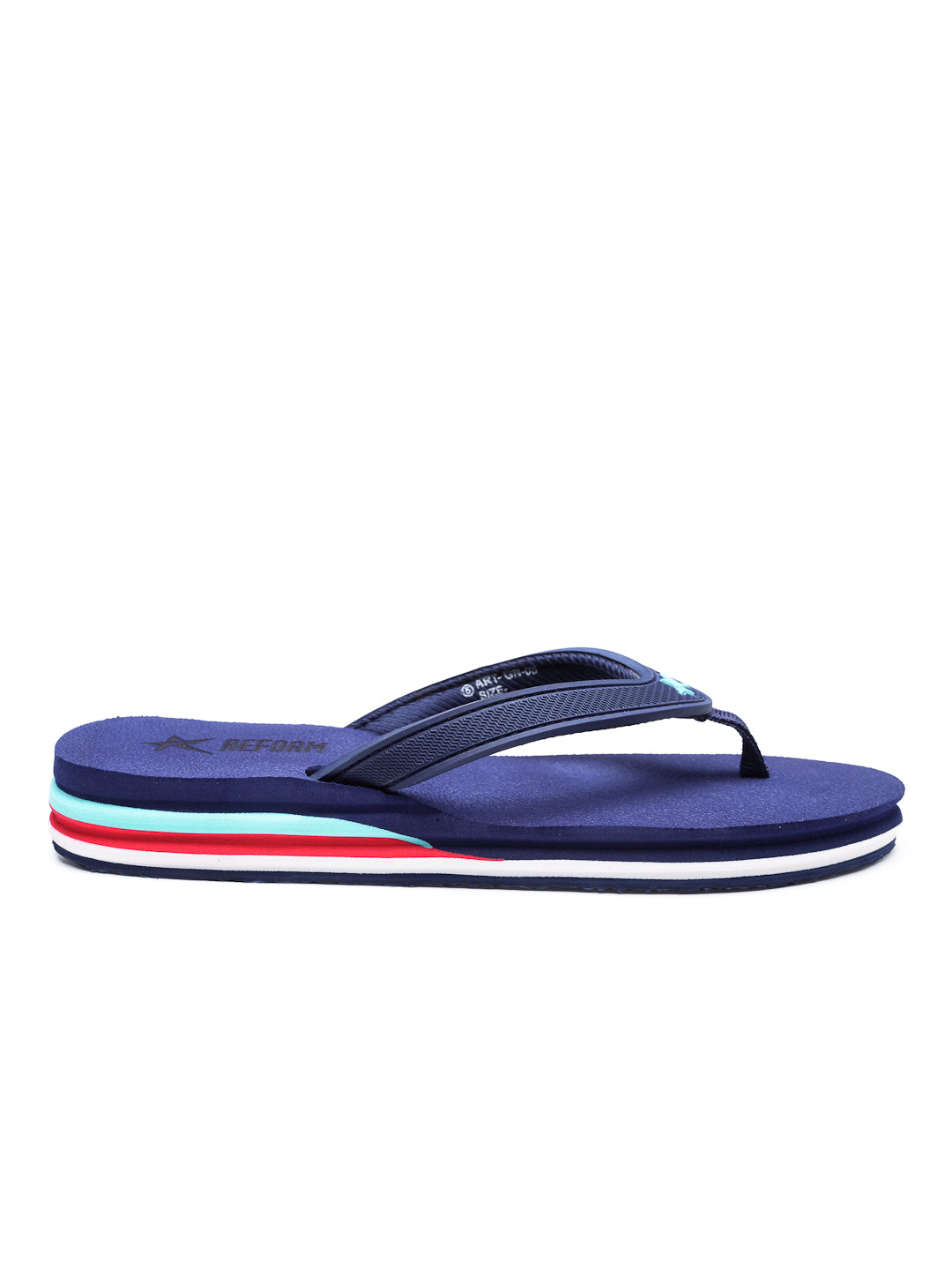 Navy Solid Textile Slip-On Slipper For Women