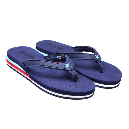 Load image into Gallery viewer, Navy Solid Textile Slip-On Slipper For Women
