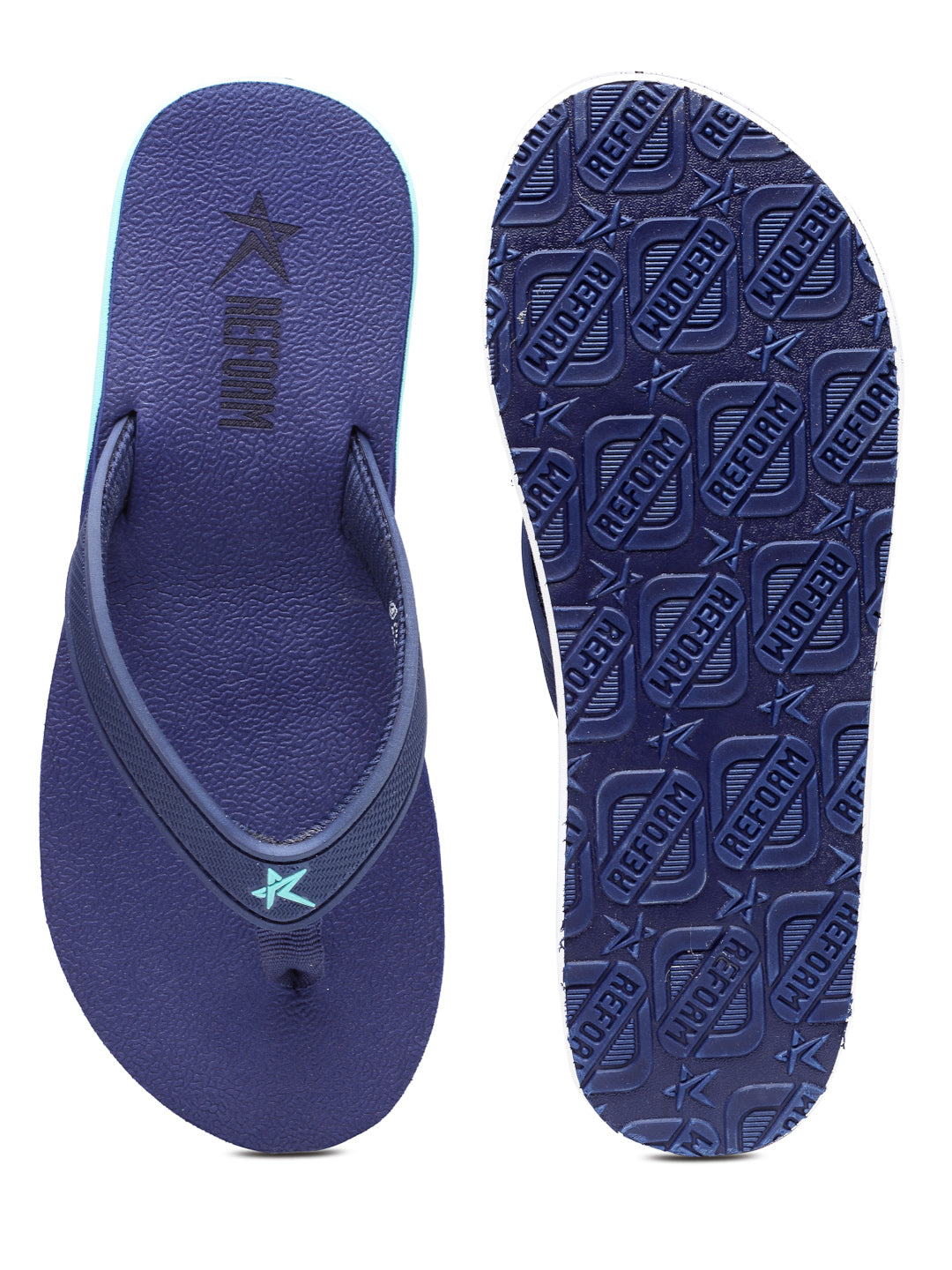 Navy Solid Textile Slip-On Slipper For Women