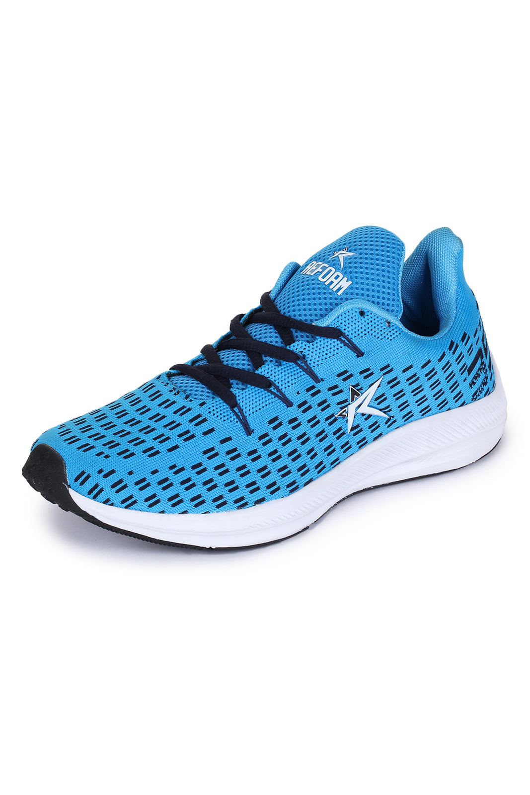 Sky Blue Solid Mesh Lace Up Running Sport Shoes For Men