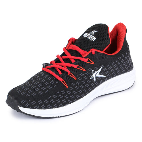 Load image into Gallery viewer, Red Solid Mesh Lace Up Running Sport Shoes For Men
