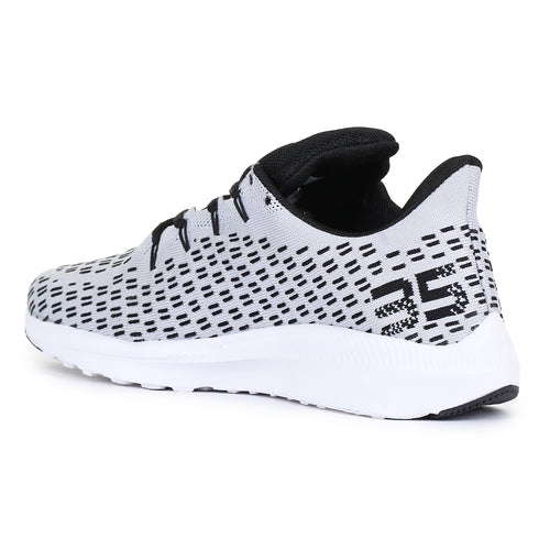 Load image into Gallery viewer, White Solid Mesh Lace Up Running Sport Shoes For Men
