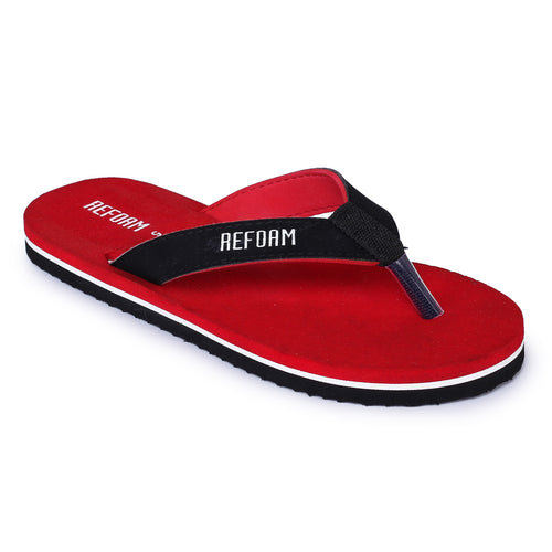 Load image into Gallery viewer, Red Solid Rubber Slip On Casual Slippers For Women
